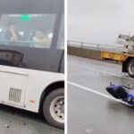 Motorcycle crushed under Causeway Link bus in Second Link accident