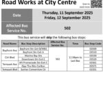 SMRT announces temporary bus diversions due to road works at city centre