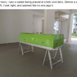 Man shocked to see empty casket at void deck